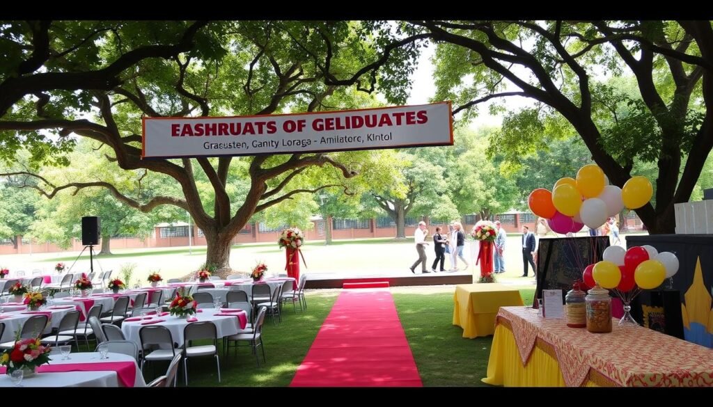 como planejar decoração para formatura durante o dia