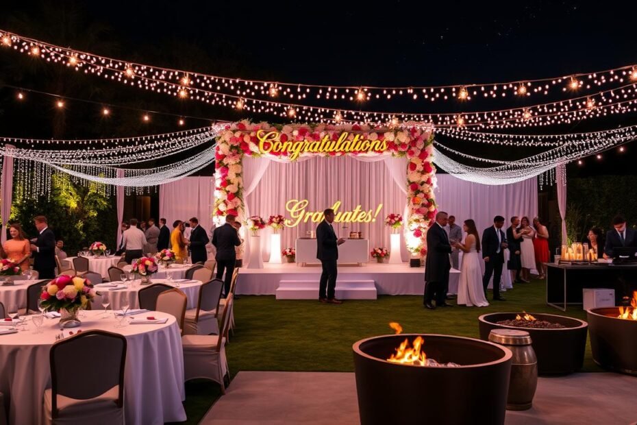 decoração para formatura noturna